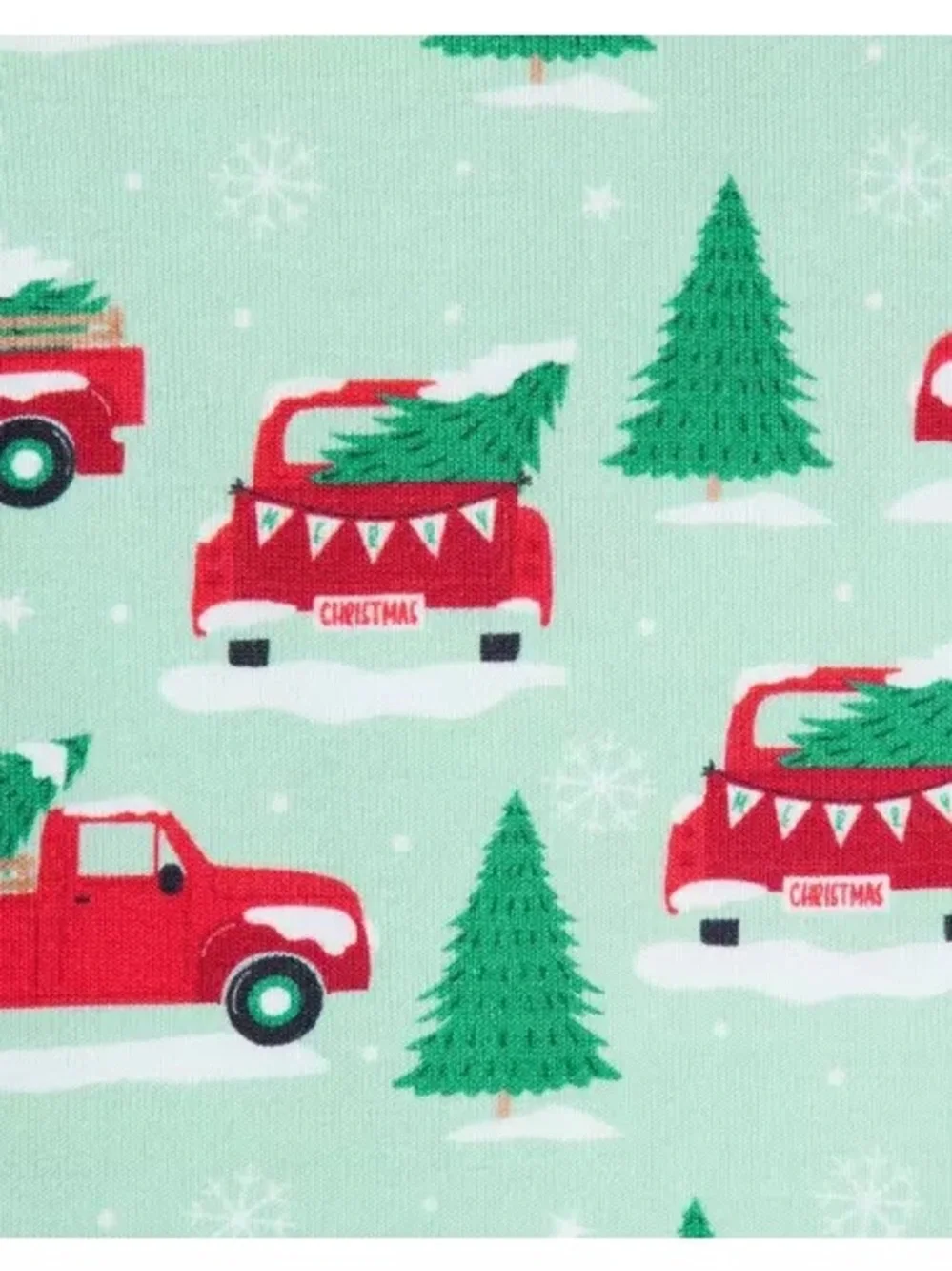 JANIE & JACK | Good Night Pajama In Misty Green Holiday Truck